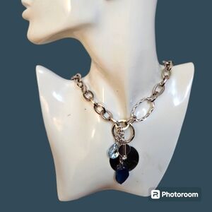 ERICA LYONS 1990s Oval Chain Charm Necklace